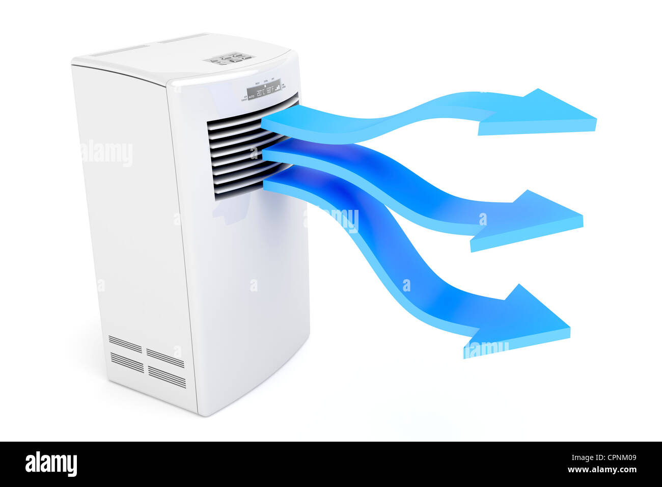 Air conditioner blowing cold air on white background Stock Photo Alamy