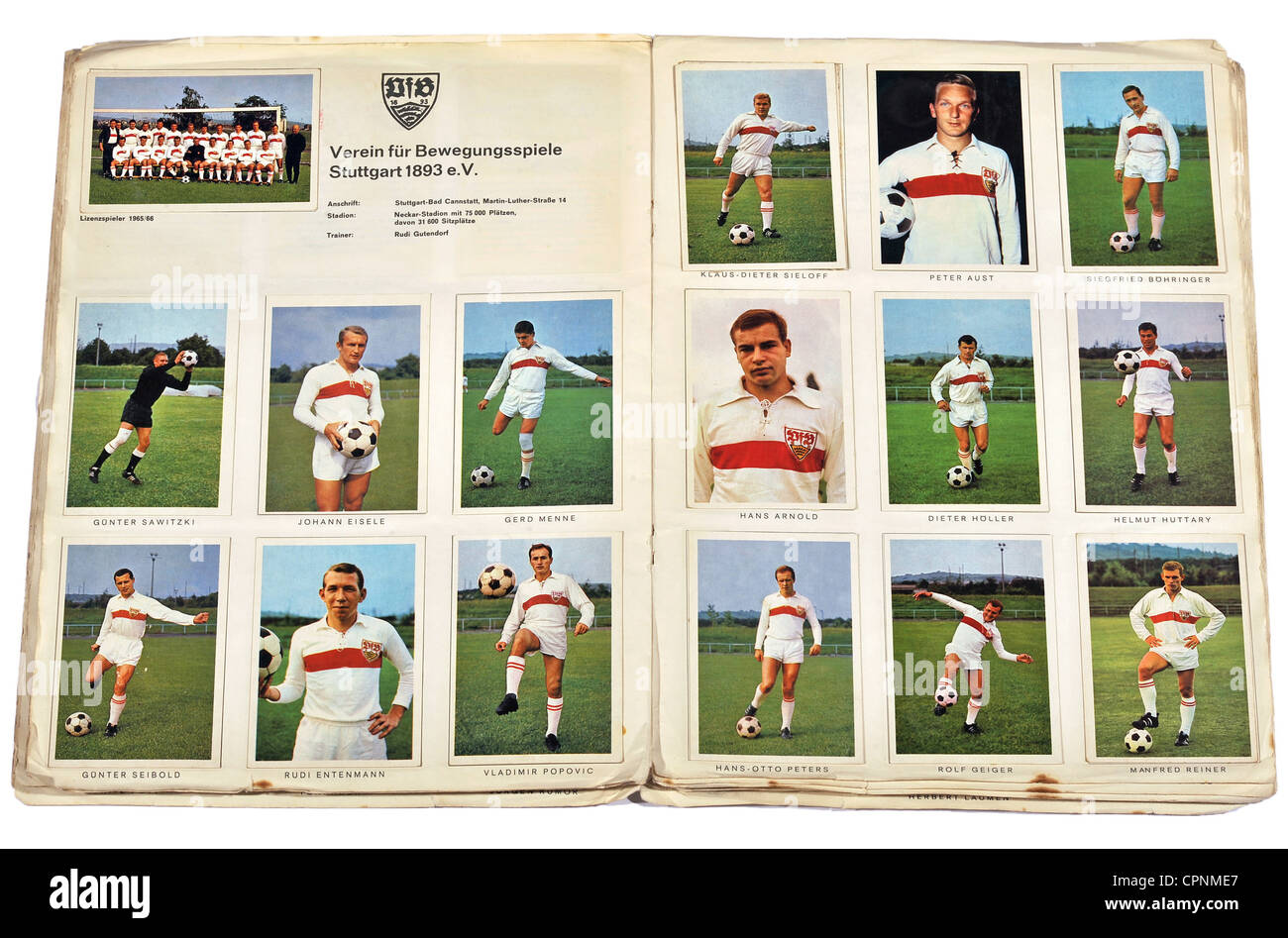 sports, football, team, VFB Stuttgart, Verein fuer Bewegungsspiele Stuttgart 1893 e.V., Bundesliga season 1965/66 with Rudi Entenmann, Germany, 1965, Additional-Rights-Clearences-Not Available Stock Photo