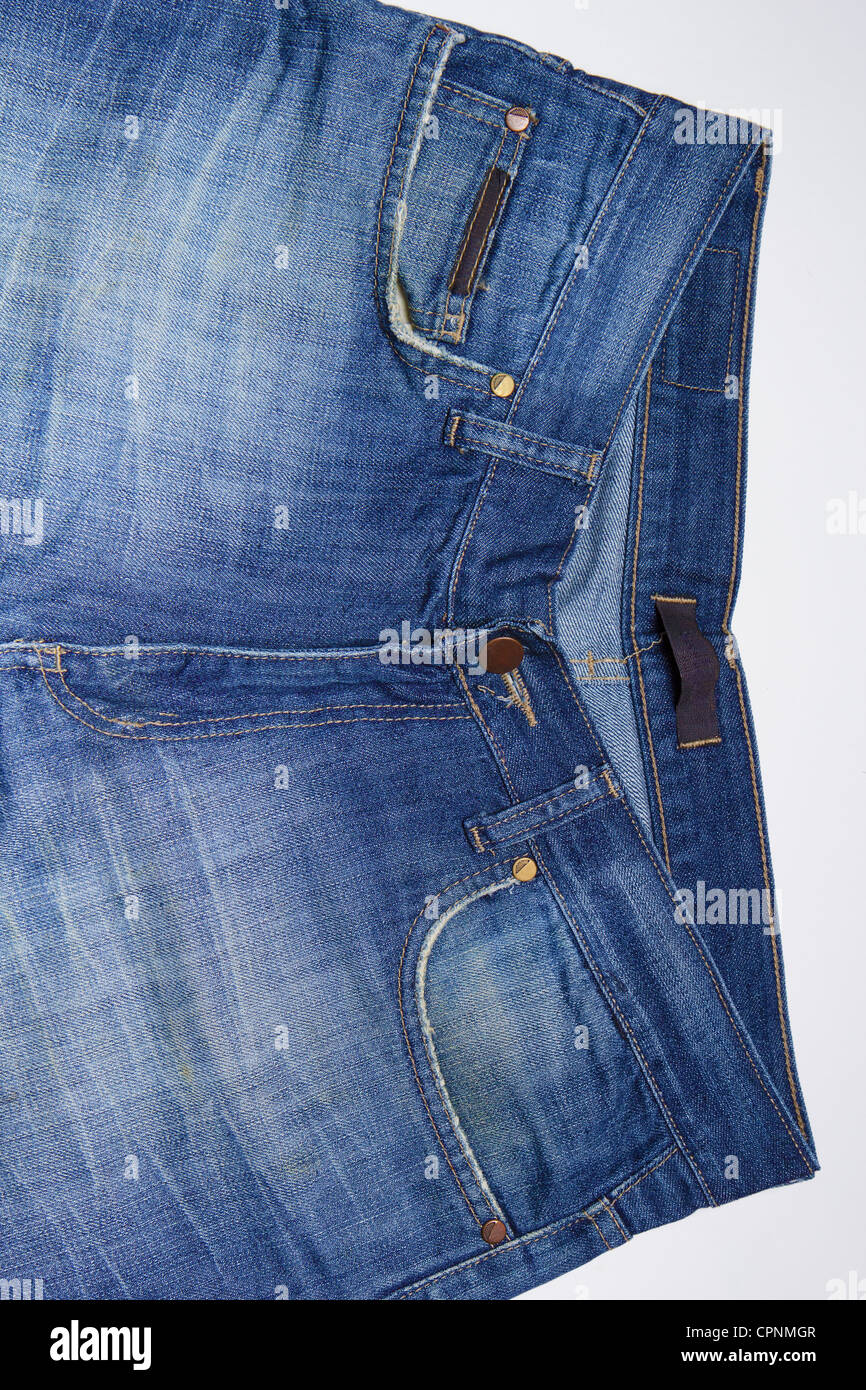 dirty blue jeans for men. Close-up Stock Photo - Alamy