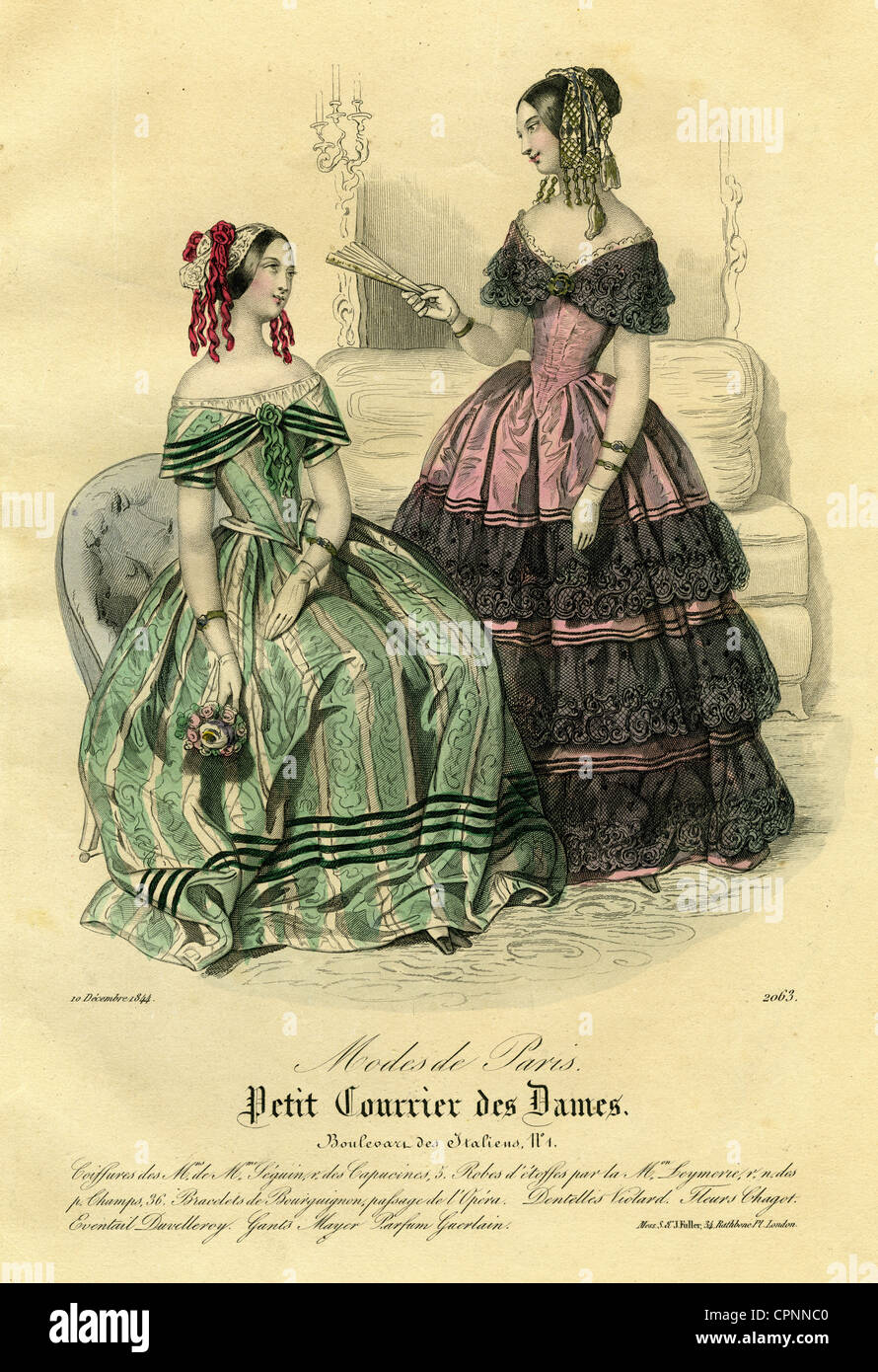 fashion, Parisian fashion, two women with dresses, out of the fashion magazine "Le Petit Courrier des Dames", France, 1844, Additional-Rights-Clearences-Not Available Stock Photo - Alamy fashion, Parisian fashion, two women with dresses, out of the fashion magazine "Le Petit Courrier des Dames", France, 1844, Additional-Rights-Clearences-Not Available Stock Photo - Alamy