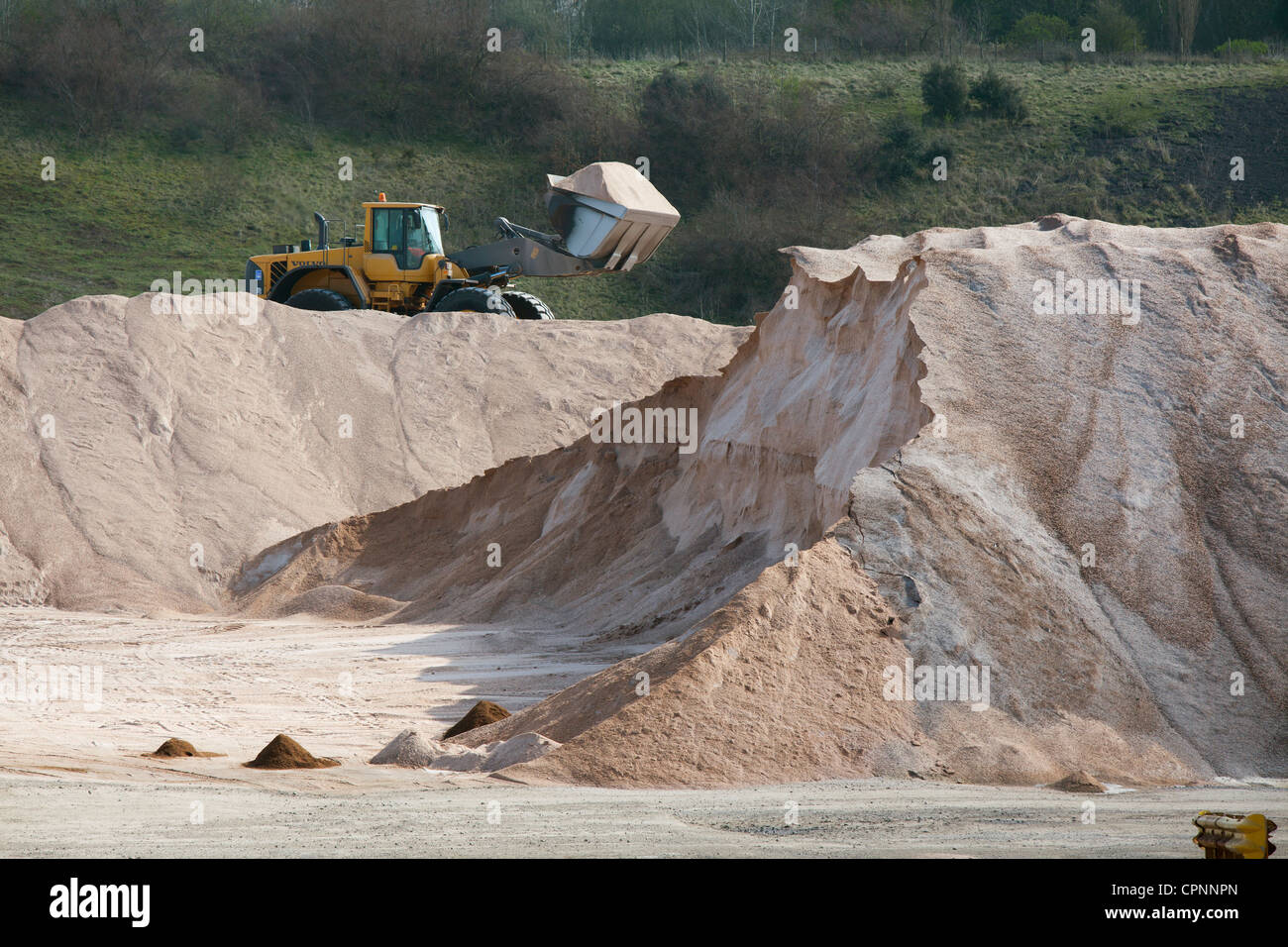 Big red wheel at Winsford Rock Salt Mine Stock Photo