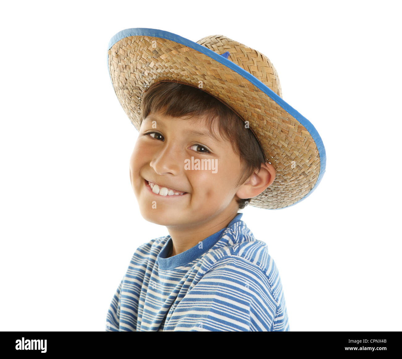 Young boy in toy cowboy hat Stock Photo Alamy