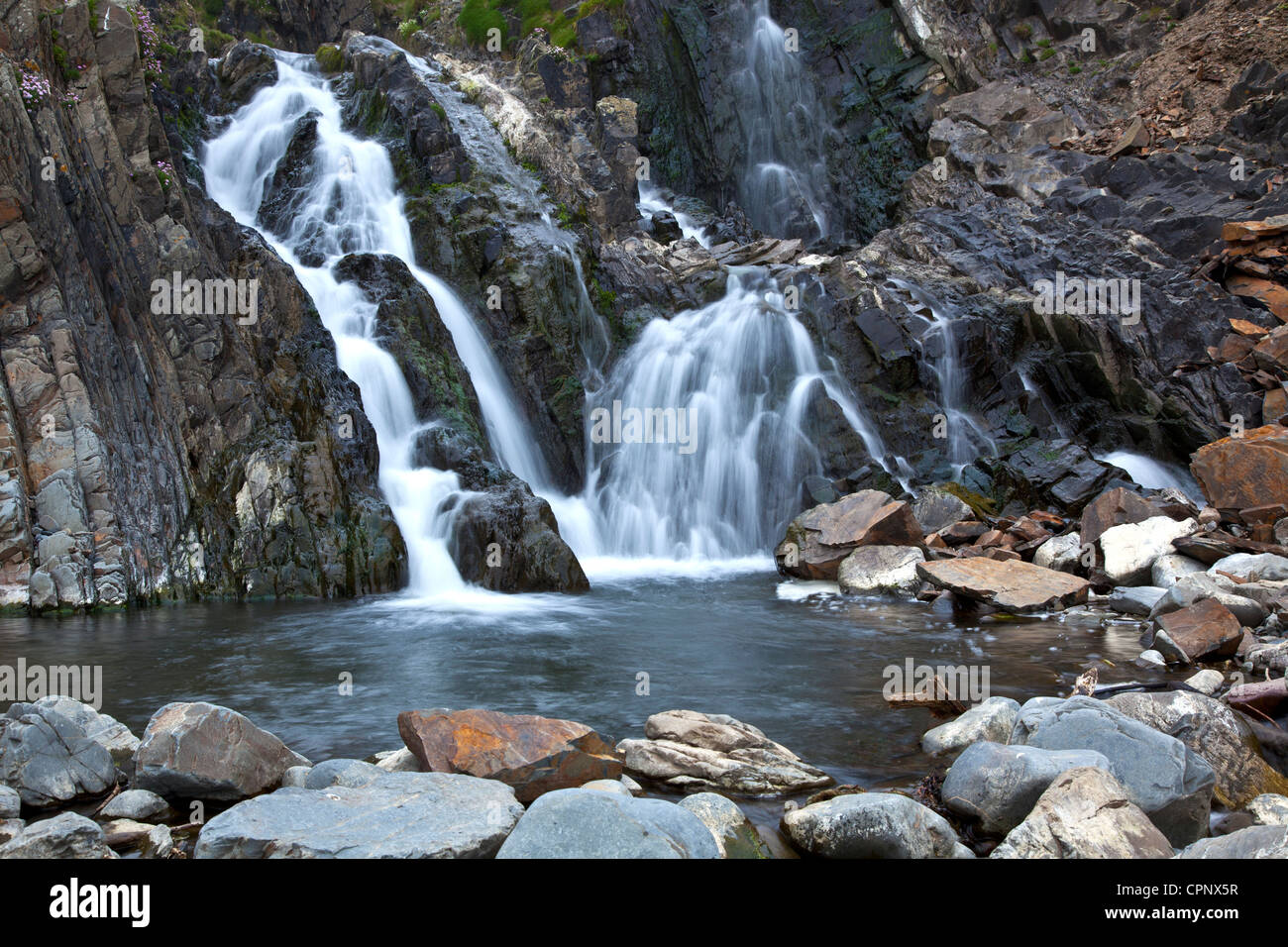 Waterfall at Welcombe Mouth, Devon Stock Photo - Alamy