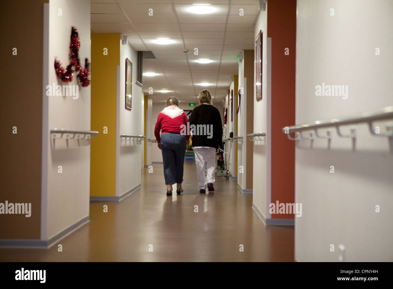 Old people care home rear view hi-res stock photography and images - Alamy