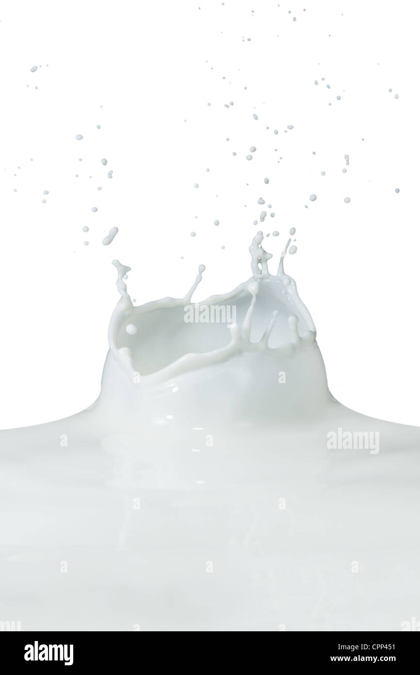 splashing milk isolated on white background Stock Photo - Alamy