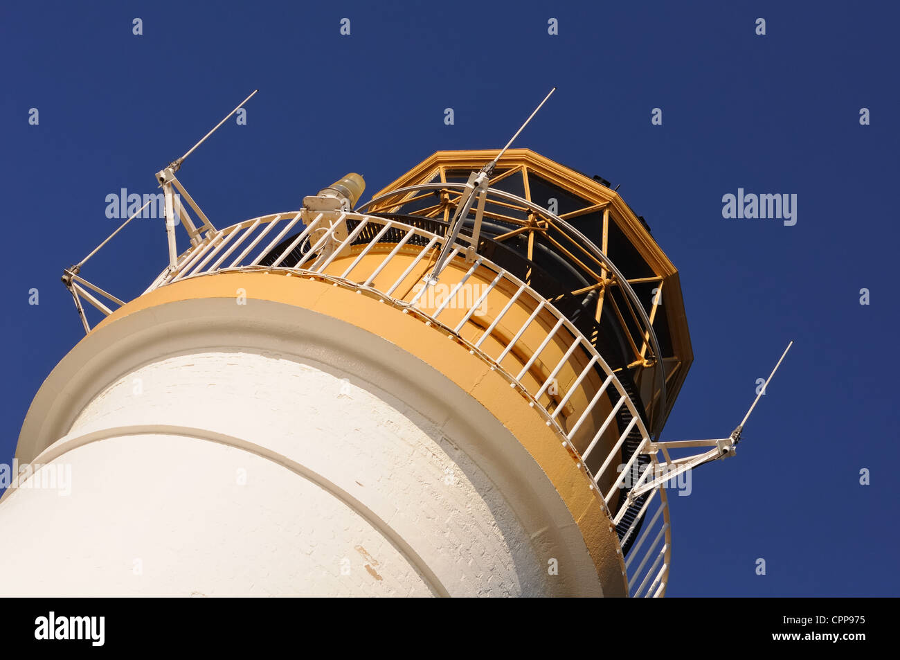 Turnberry lighthouse balcony and communication aerials, Scotland, UK, Europe. Stock Photo