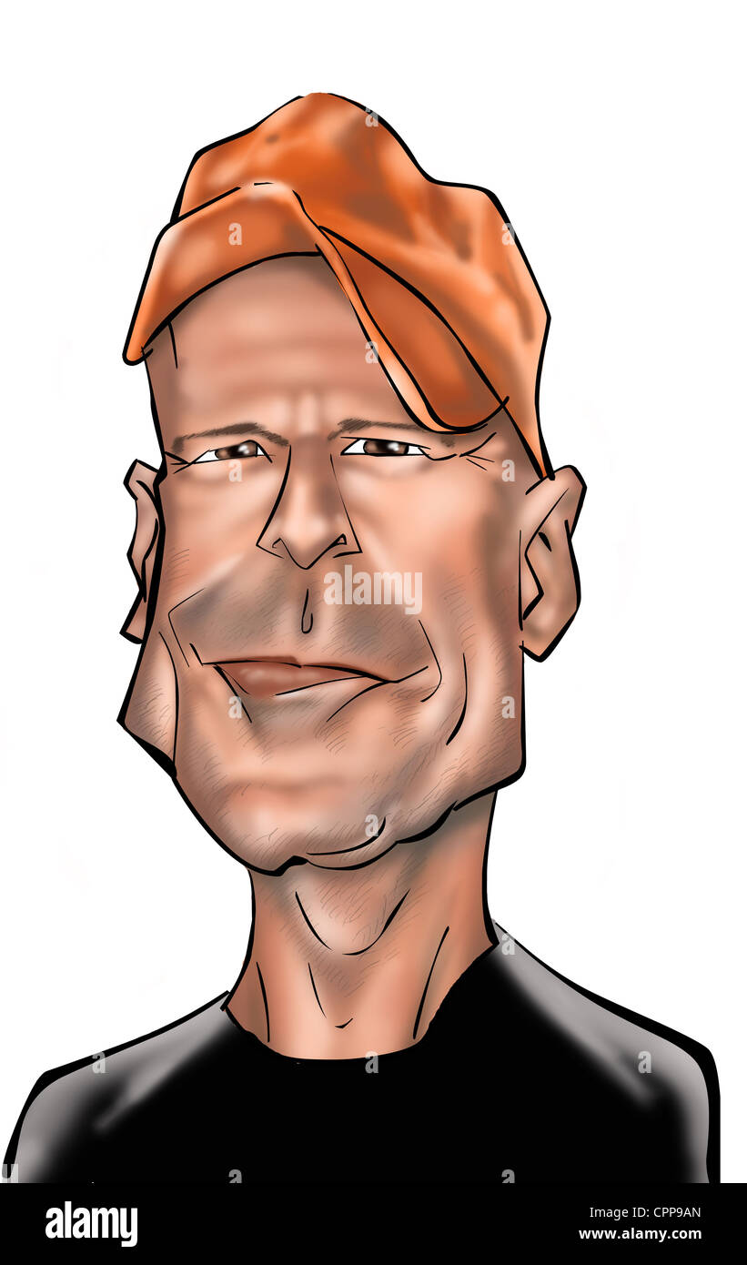 caricature of Bruce willis Stock Photo