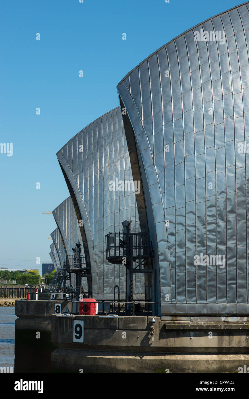 Thames Barrier, Woolwich, London, England. Stock Photo