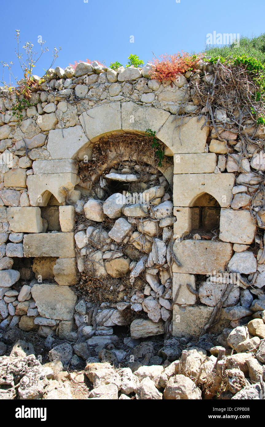 Ruins of 17th century house, Torralba d'en Salord prehistoric site, Menorca, Balearic Islands, Spain Stock Photo
