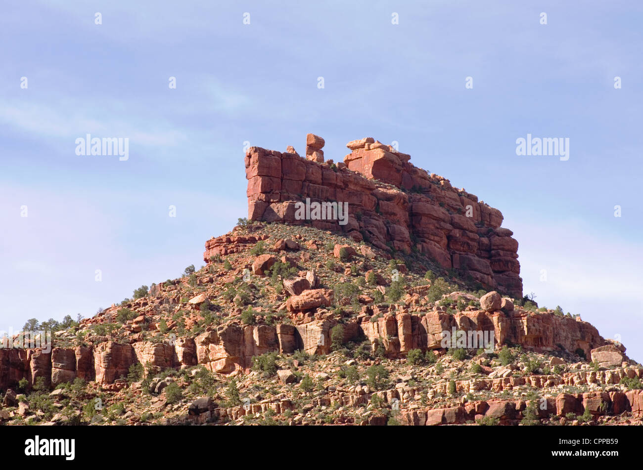 Battleship Rock formation in the Grand Canyon Stock Photo