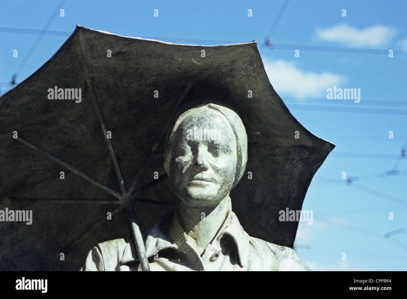 One of Anonymous Pedestrians statues by Jerzy Kalina, Wroclaw, Poland Stock Photo