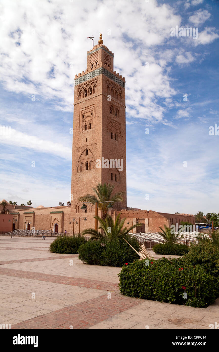 The 12th century Koutoubia mosque, Marrakech Morocco African Stock Photo