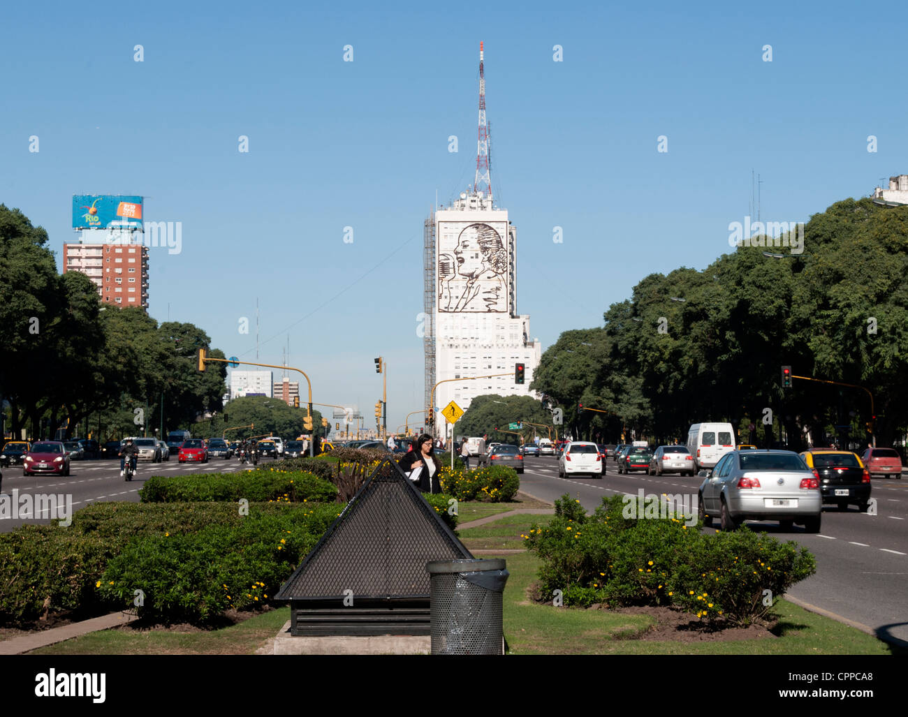 Buenos Aires, avenue 9 of Julio Stock Photo - Alamy