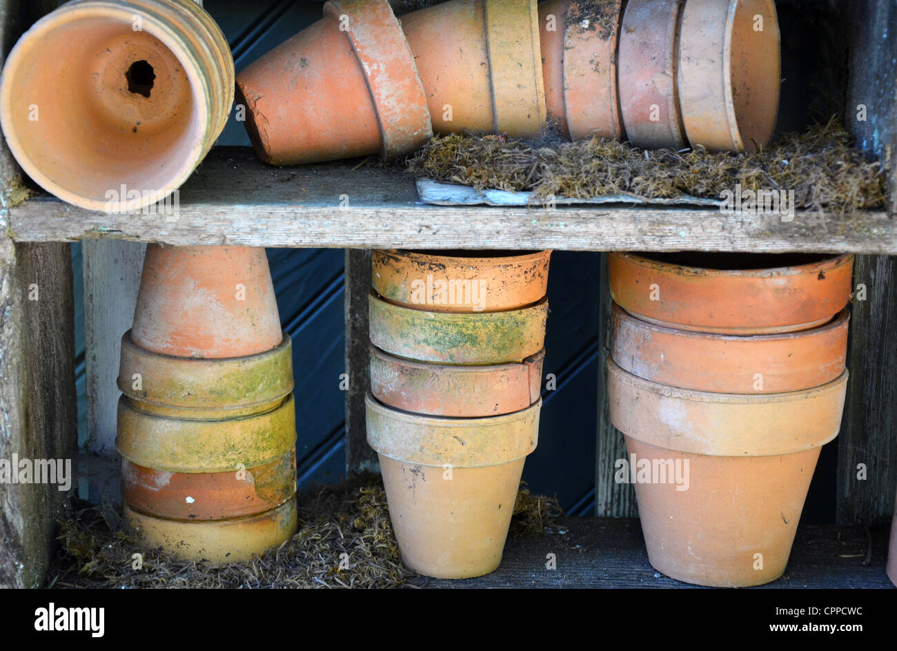 Empty clay garden pots Stock Photo Alamy