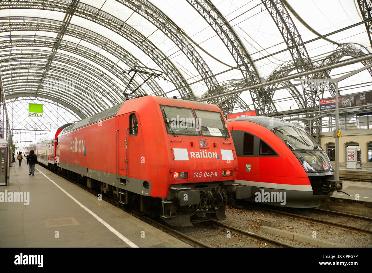 Class 143 electric and Class 642 diesel multiple unit at the