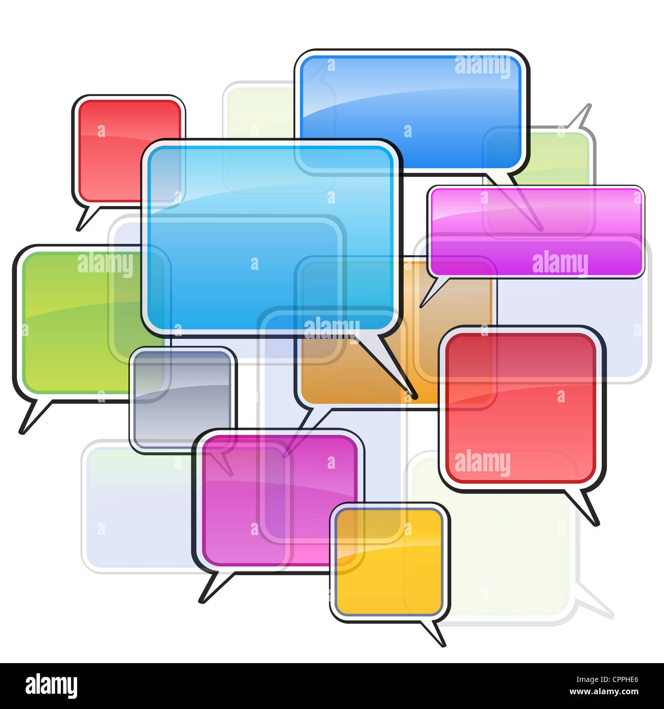 Colorful icons sms. Illustration on white background Stock Photo - Alamy