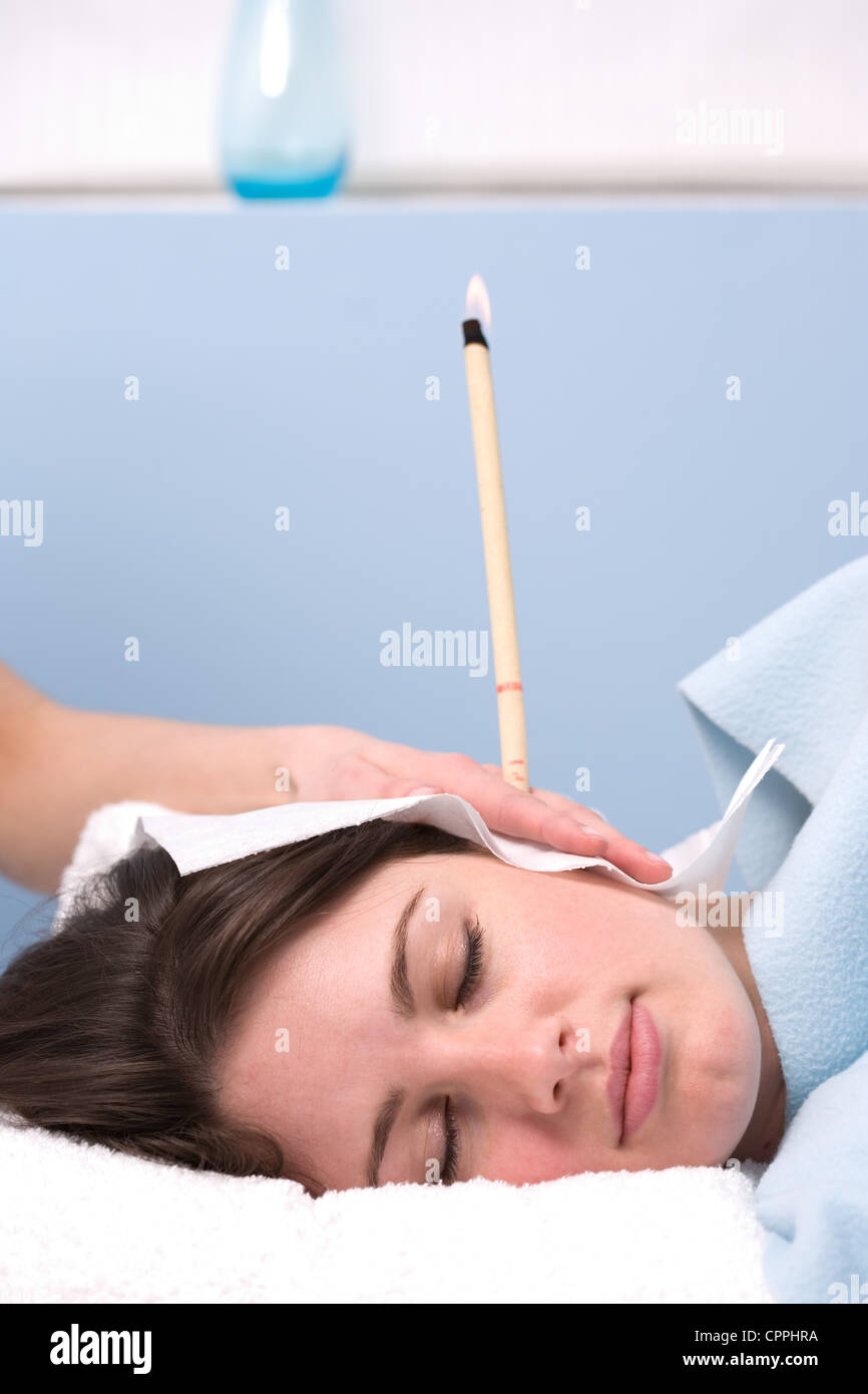 Hopi Ear Candling Stock Photo Alamy