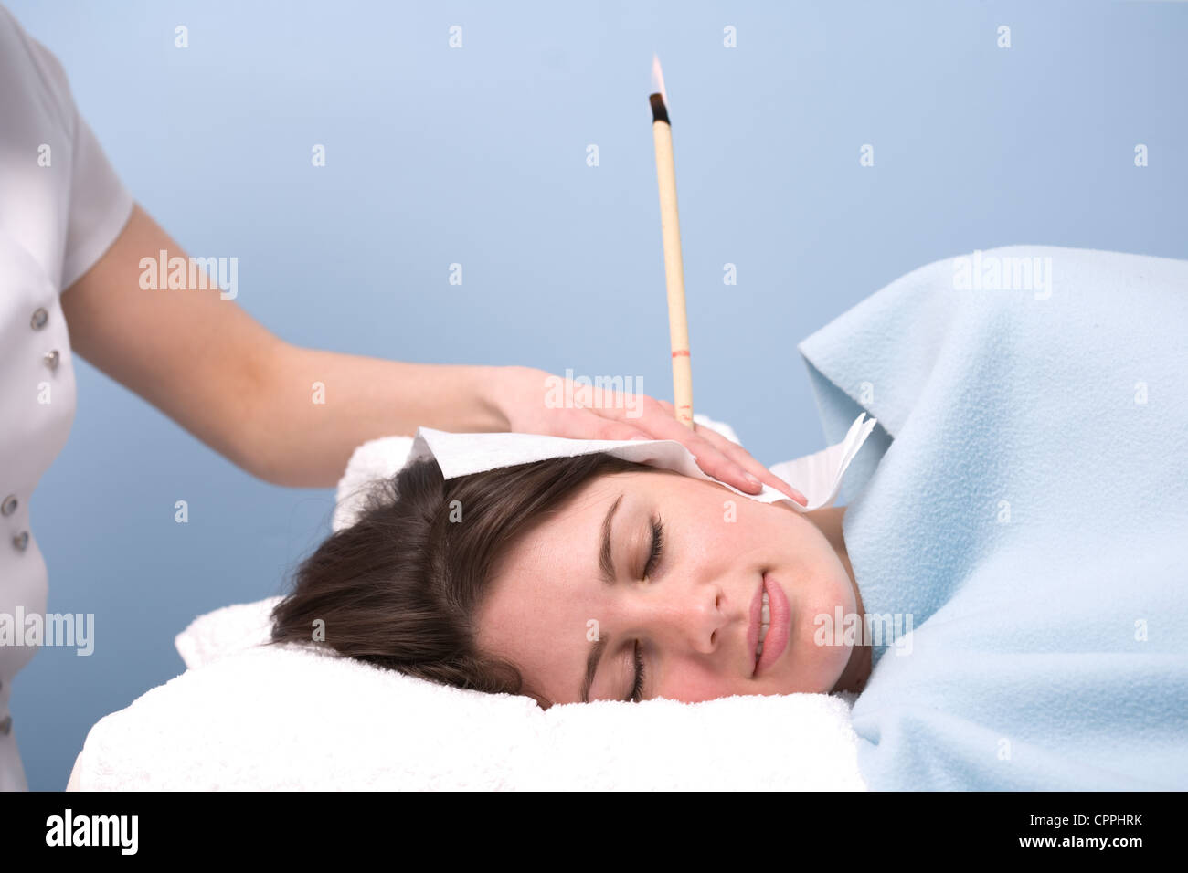 Hopi Ear Candling Stock Photo Alamy