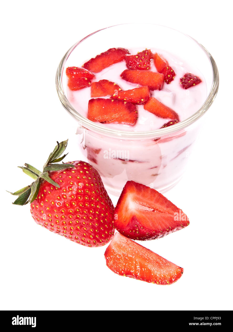 Fresh Strawberry yogurt isolated on white background Stock Photo Alamy