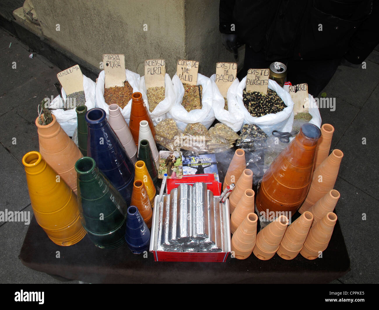 Burning incense with herbs hi-res stock photography and images - Alamy