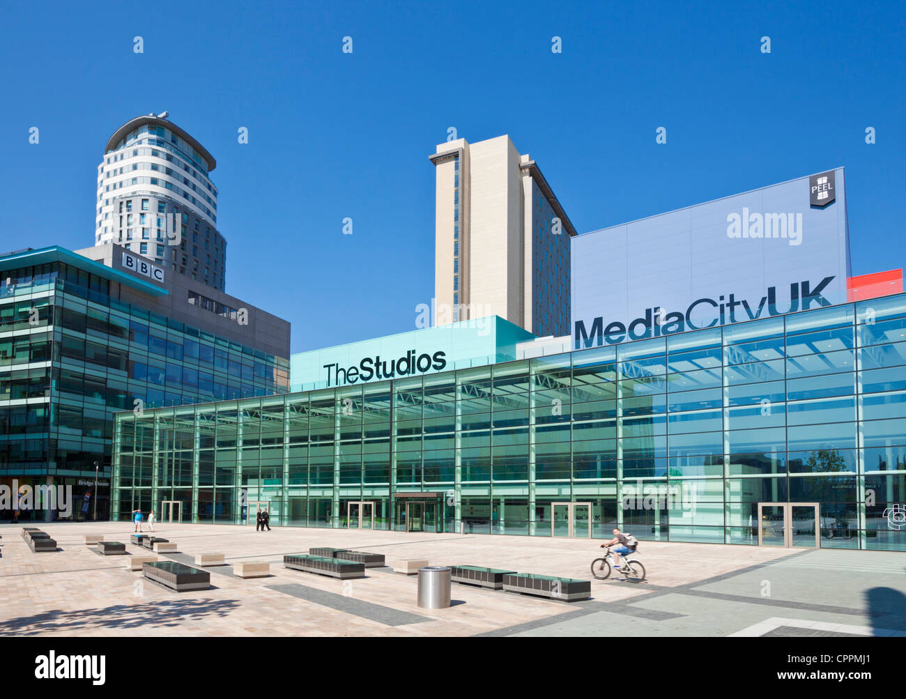 MediaCity UK BBC Television centre North salford quays manchester Greater Manchester England UK GB EU Europe Stock Photo