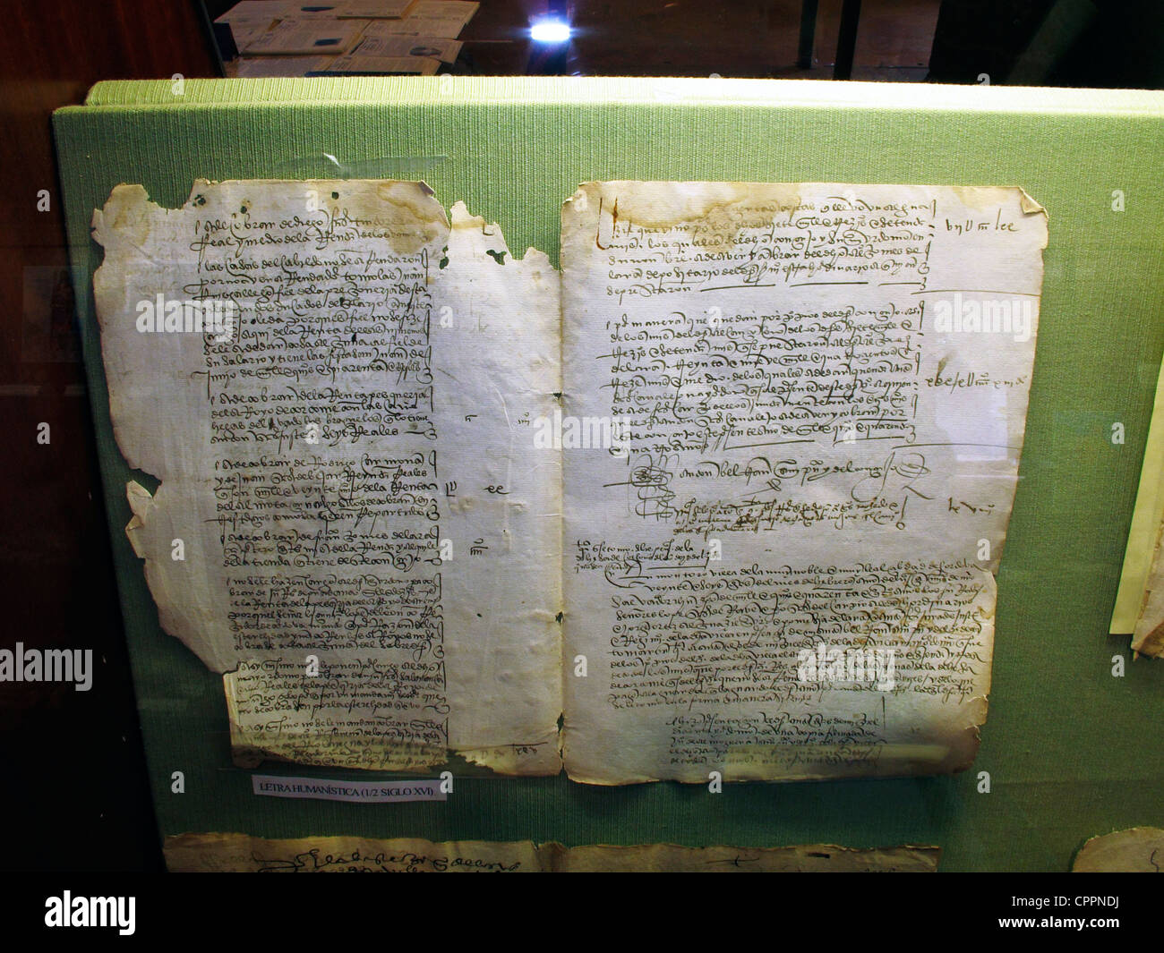 Spain Spanish hand written antique manuscript Stock Photo