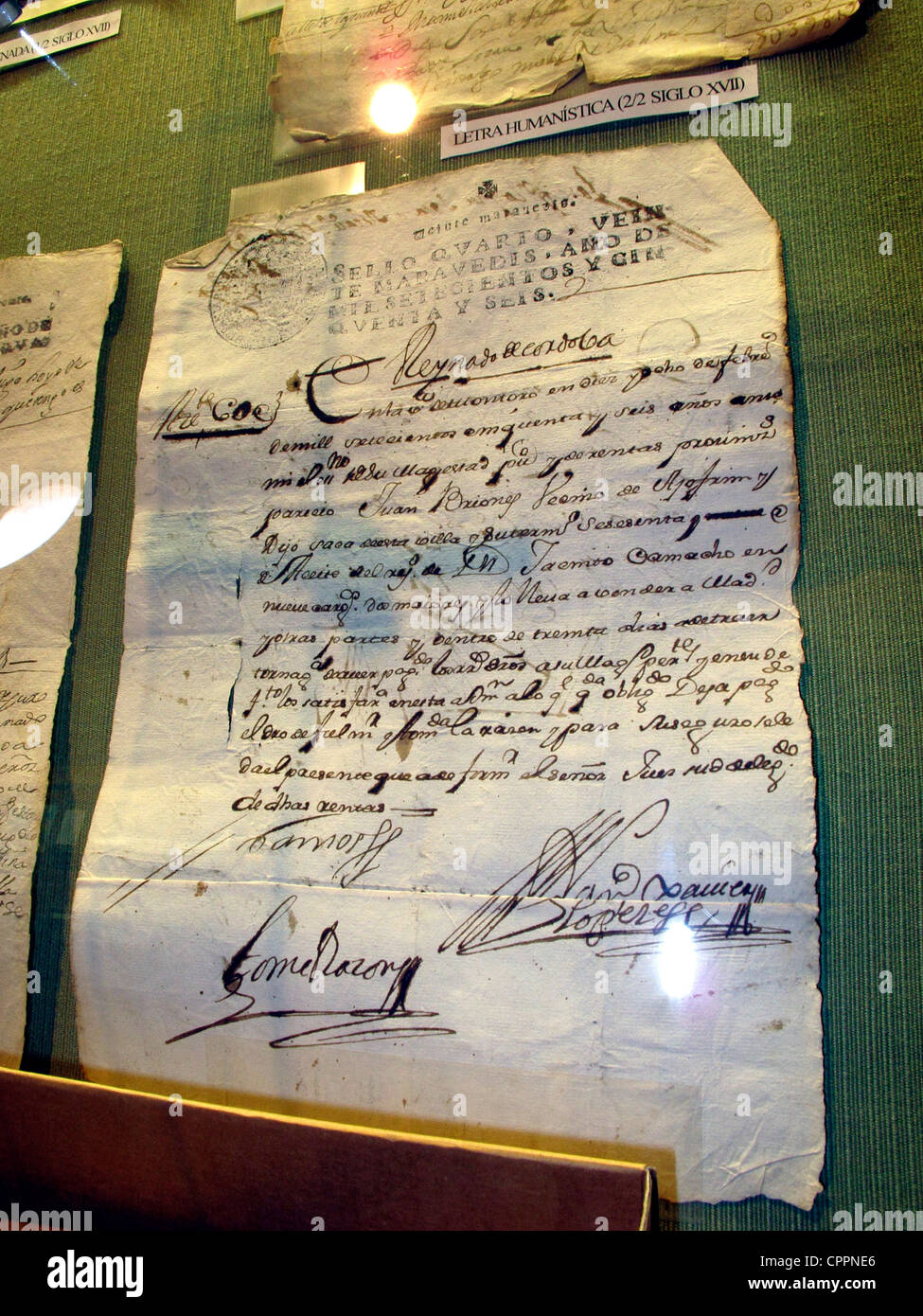 Spain Spanish hand written antique manuscript Stock Photo - Alamy