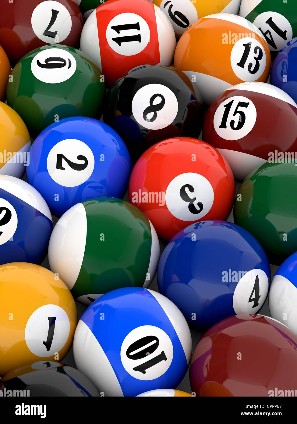 3d render of pool balls background Stock Photo Alamy