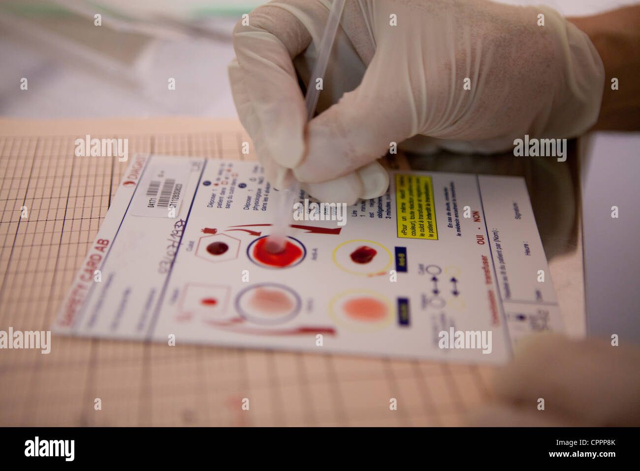 Blood type testing hi-res stock photography and images - Alamy