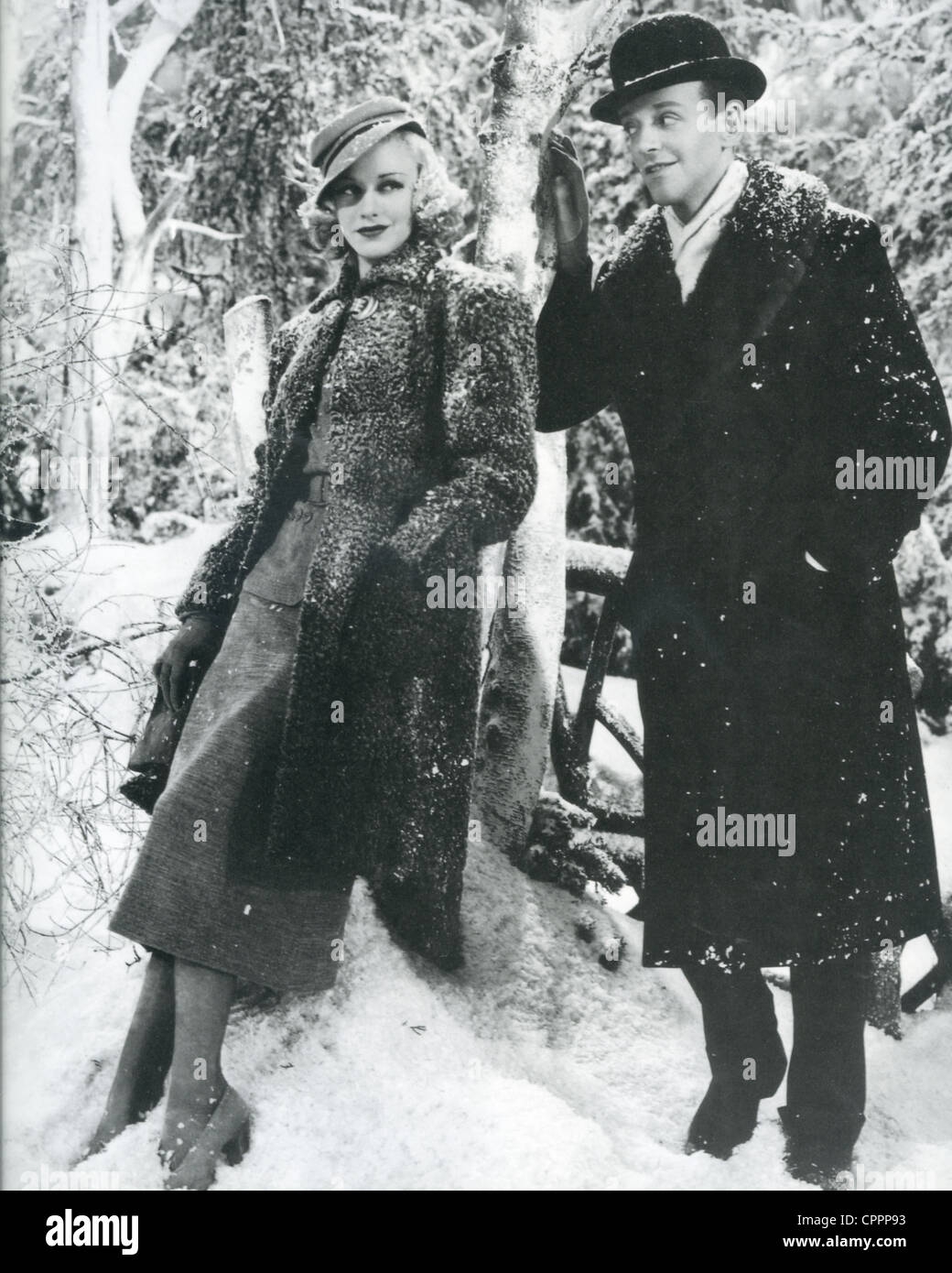 SWING TIME 1936 RKO film with Ginger Rogers and Fred Astaire singing 'A Fine Romance' by Jerome Kern Stock Photo