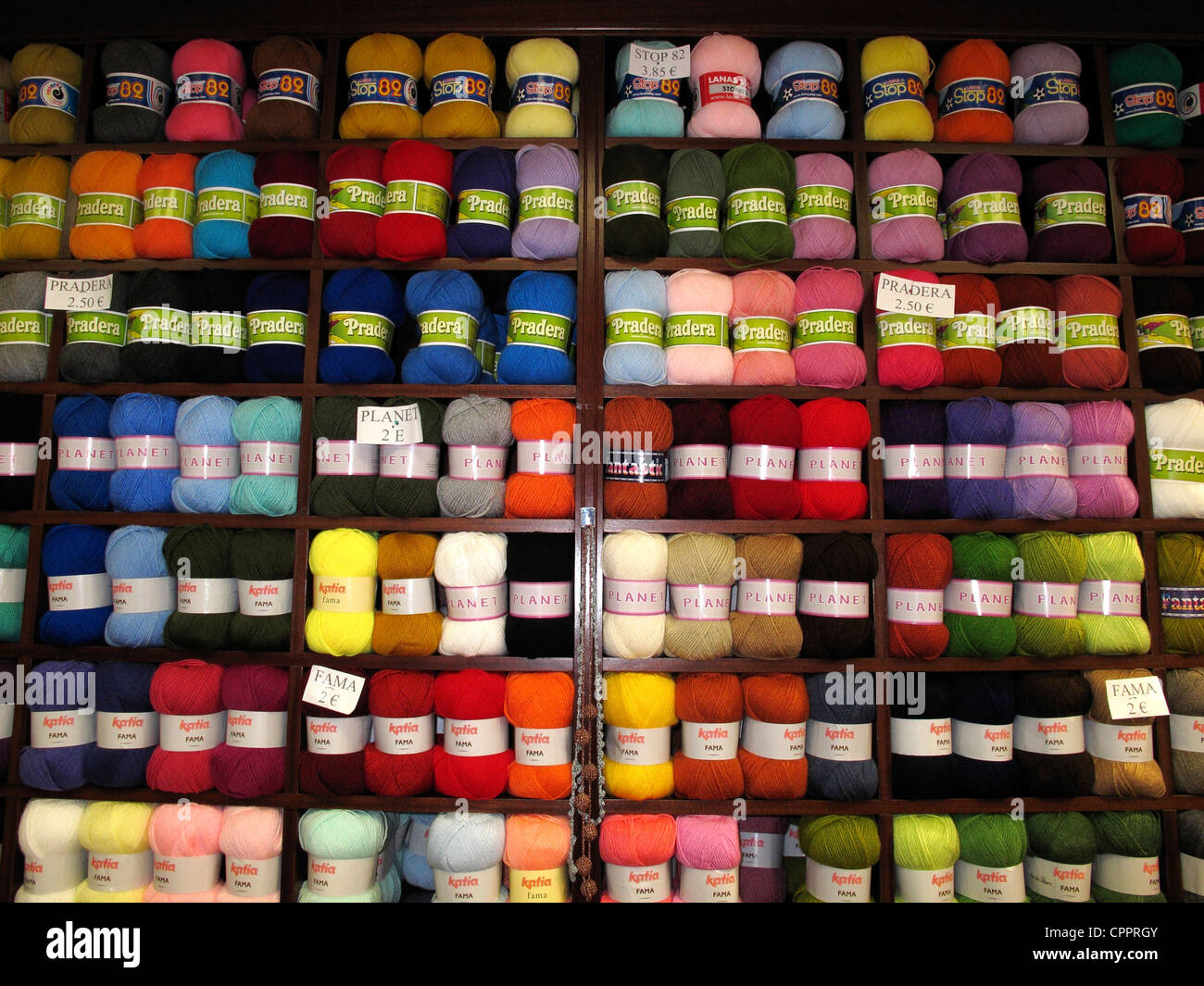 Spain Andalusia Granada wool shop Stock Photo