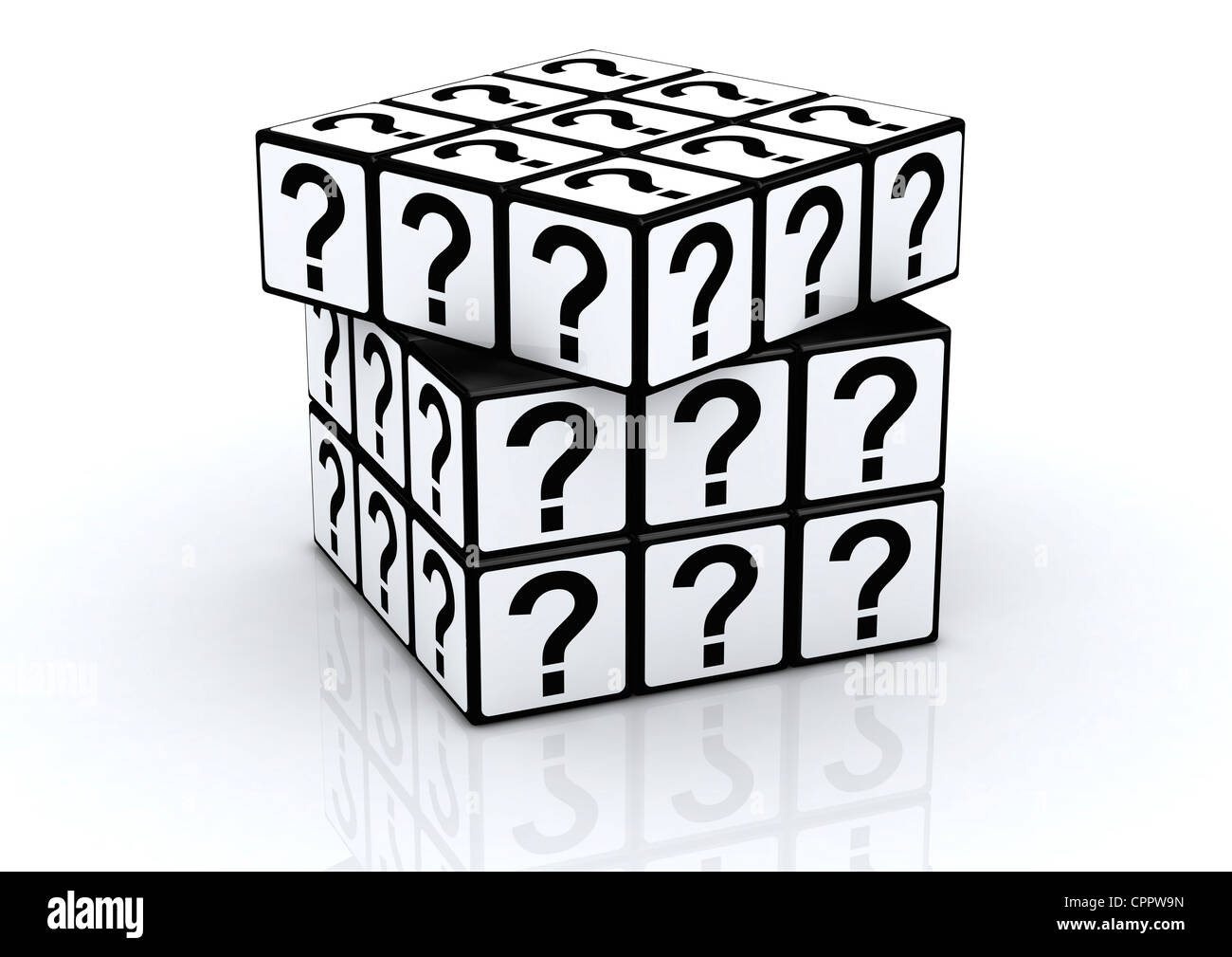 rubik's cube with question mark Stock Photo Alamy