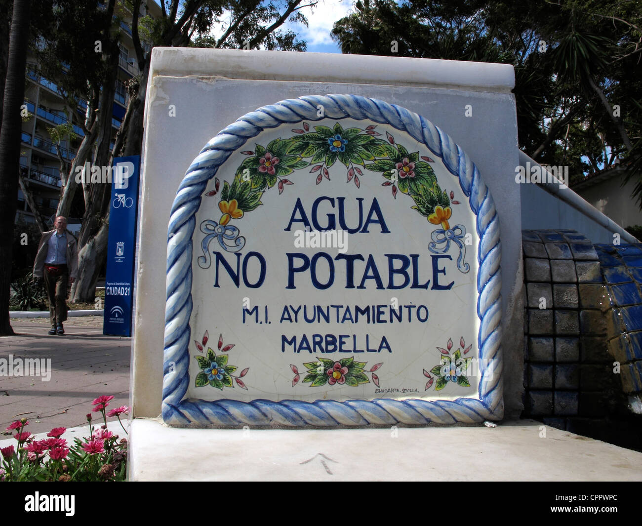 Spain Andalusia No drinking water sign Stock Photo
