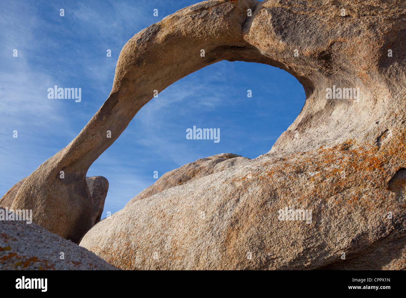 Mobius arch, Alabama Hills, Lone Pine, California. Stock Photo