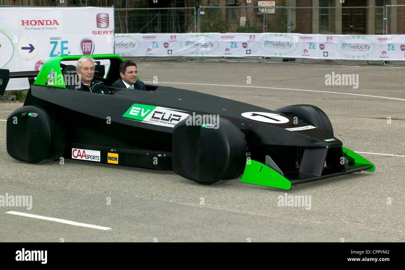 The EVCUP being demonstrated on the test track at ecovelocity 2011 Stock Photo