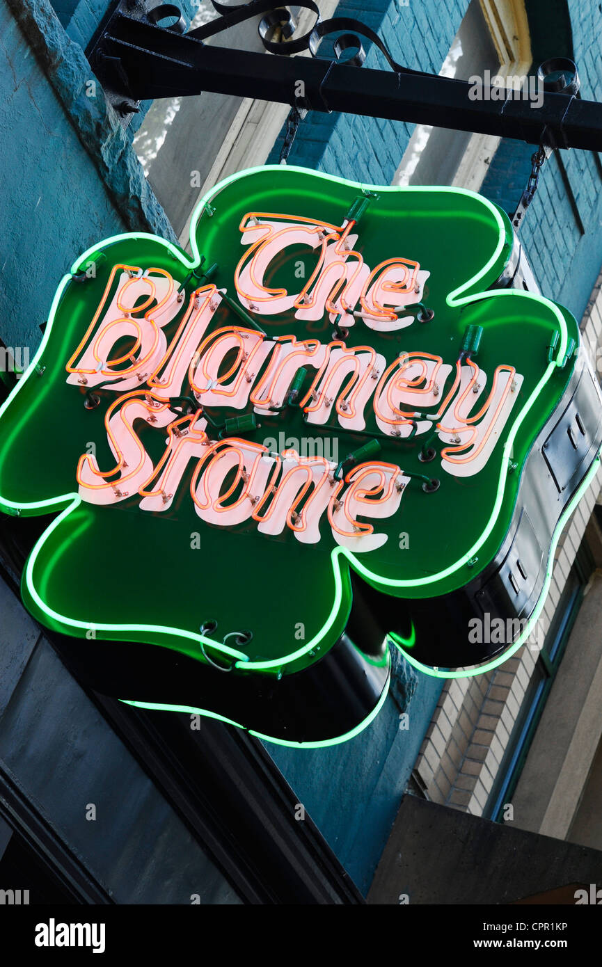 The Blarney Stone Irish bar in Downtown Vancouver. Stock Photo
