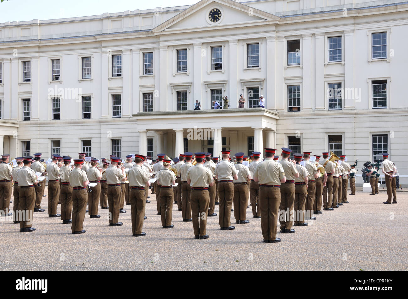 Guards rehearsal at Wellington Barracks, Birdcage Walk, London, UK ...