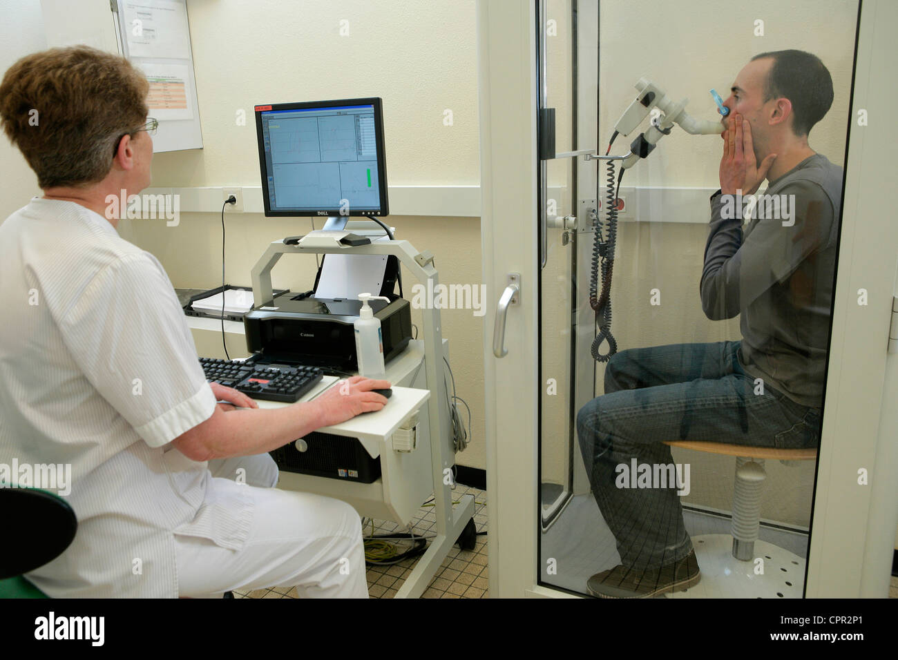 BREATHING, PLETHYSMOGRAPHY Stock Photo 48450249 Alamy