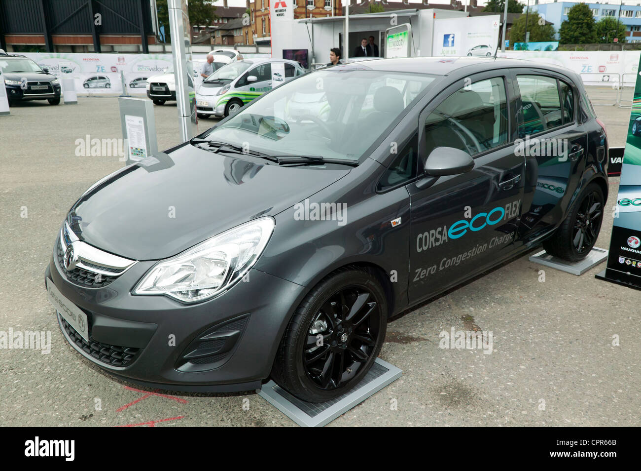 Side view of the Vauxhall Corsa Ecoflex, on display at ecovelocity 2011 Stock Photo