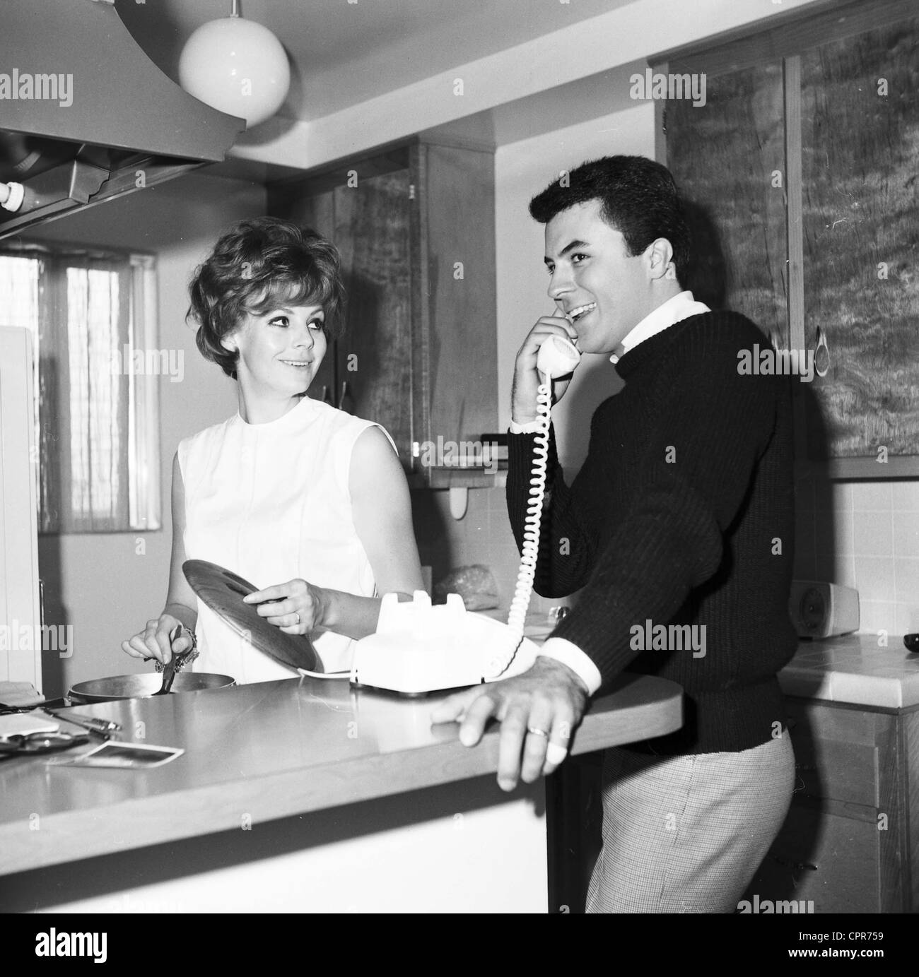 JAMES DARREN with wife Evy Norlund at home .Supplied by Photos inc ...
