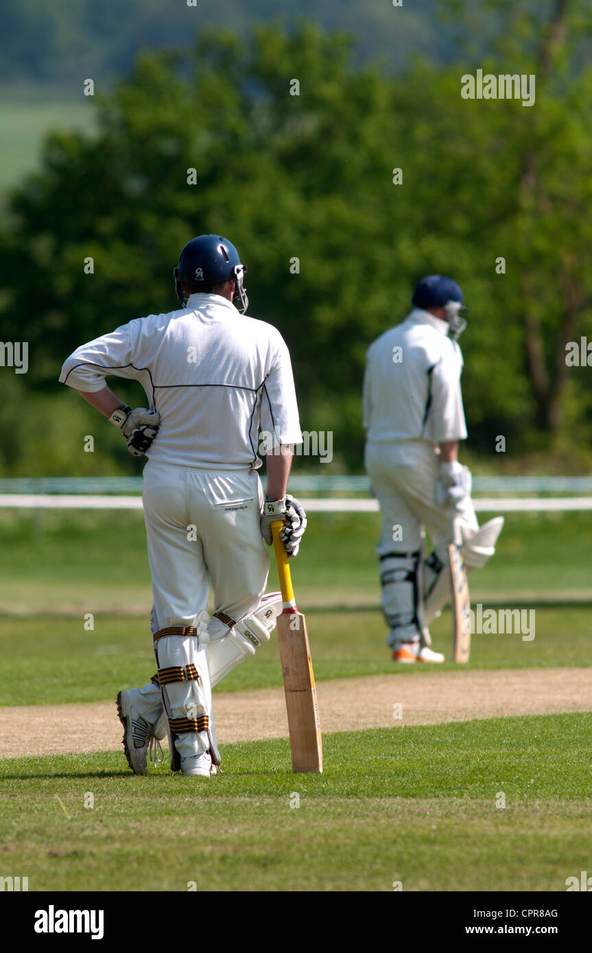 Village cricket batsmen Stock Photo