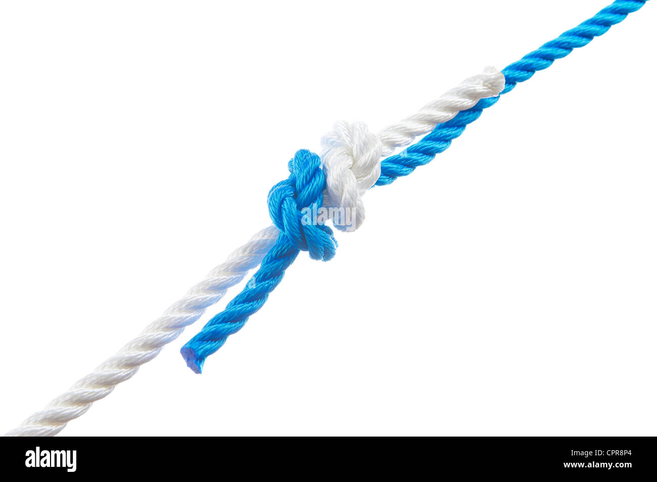 Fisherman's knot isolated on white background Stock Photo