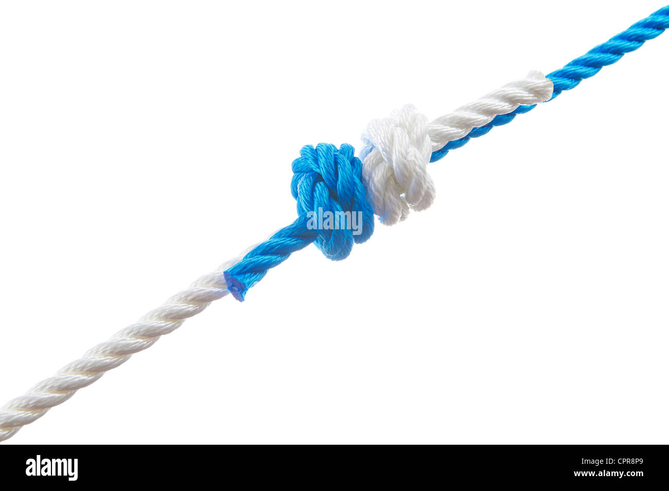 Double fisherman's knot isolated on white background Stock Photo