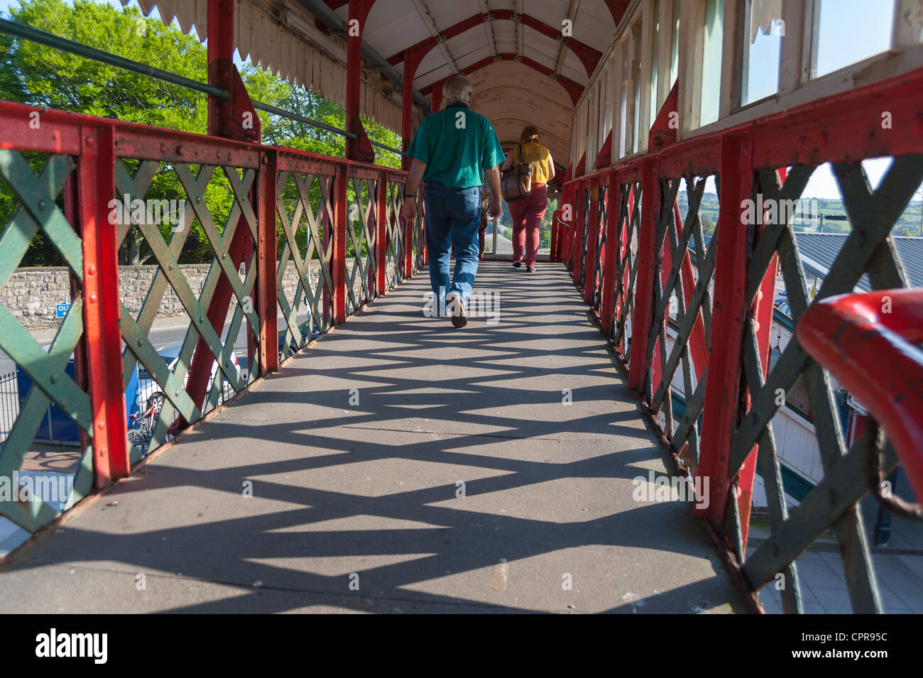 GWR Footbridge, St Austell Station Stock Photo