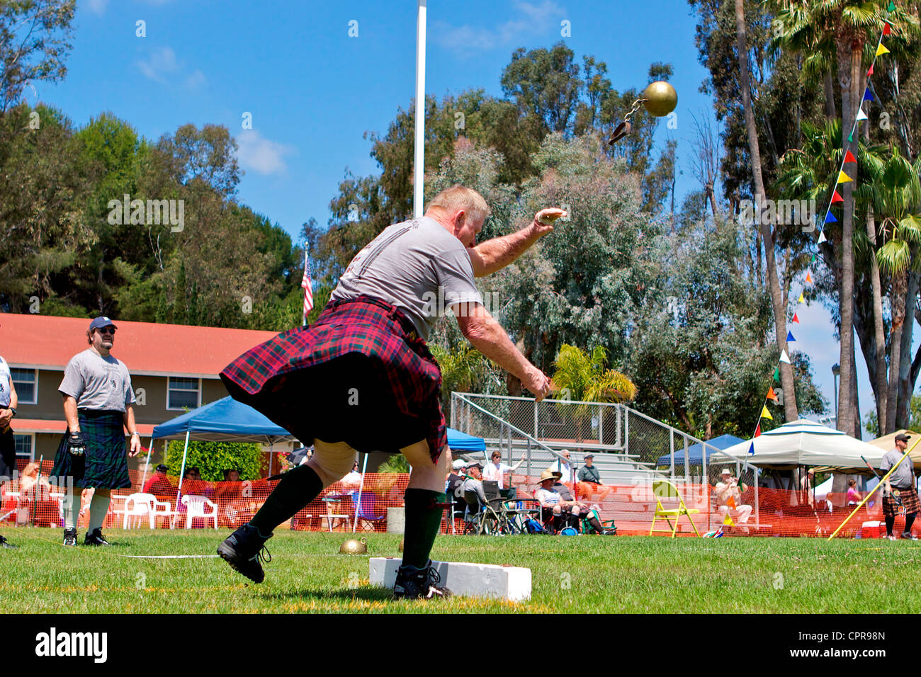 Throwing The Weight at the American Scottish Festival Costa Mesa