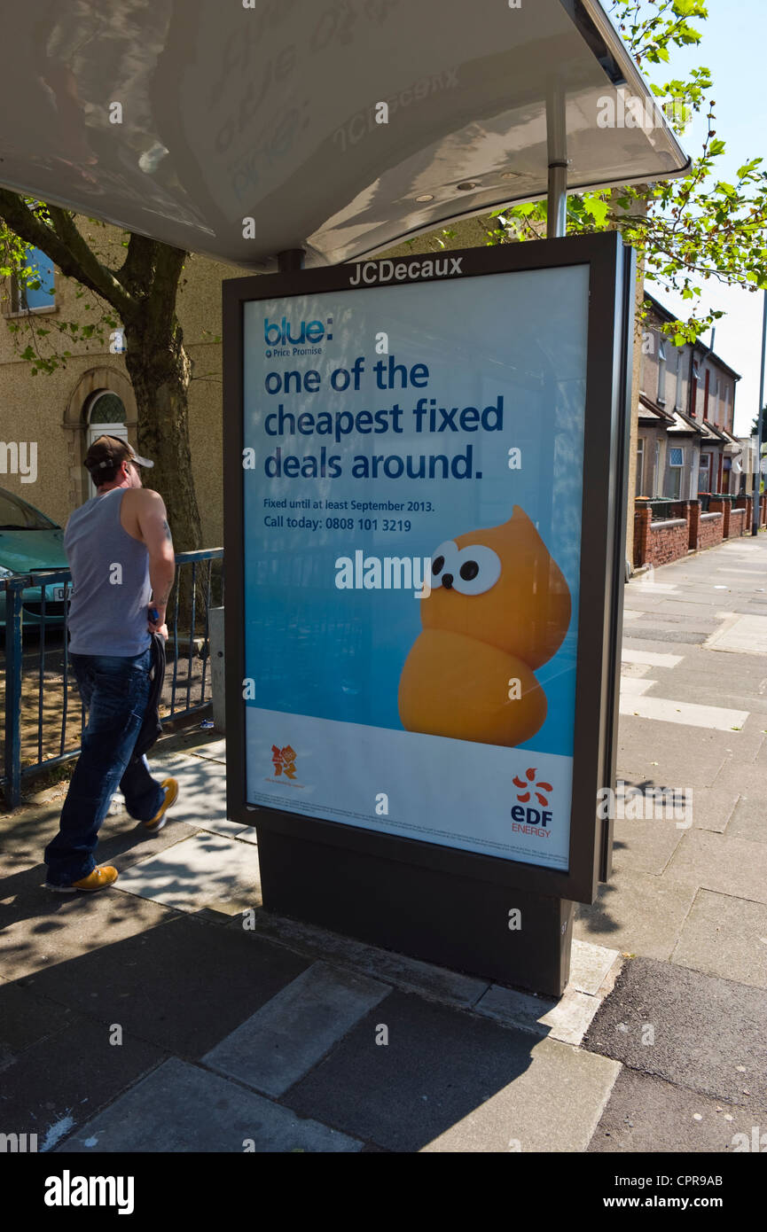 JCDecaux advertising billboard for EDF ENERGY Olympic partner on bus