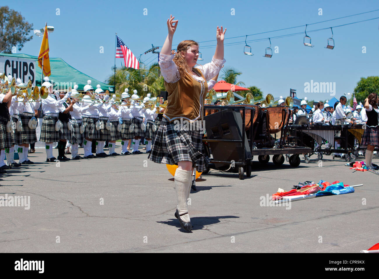 Scottish highland dancers at the American Scottish Festival Costa Mesa