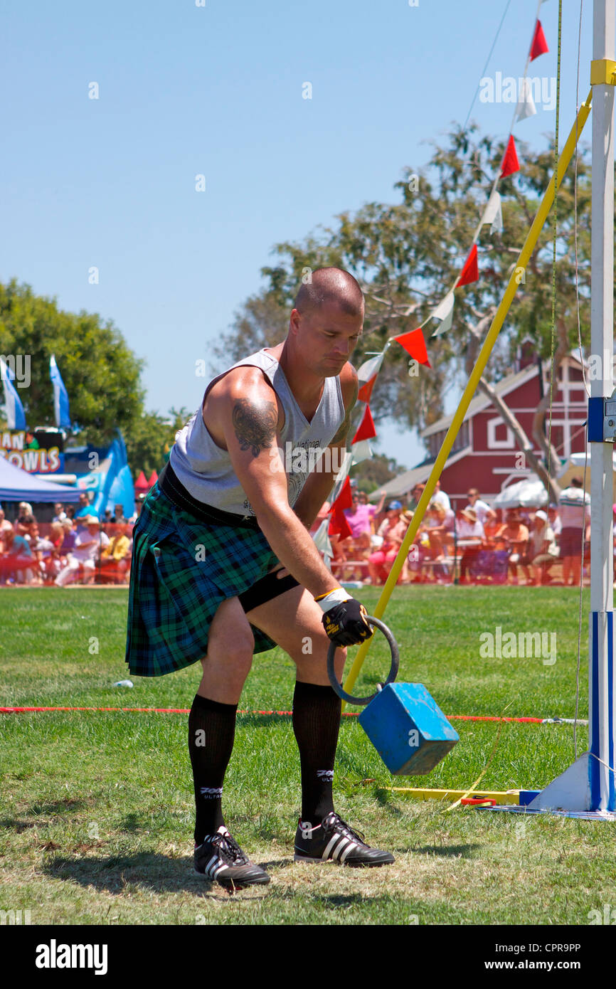 Throwing the weight at the Scottish Festival Orange County Fairgrounds Costa Mesa, California