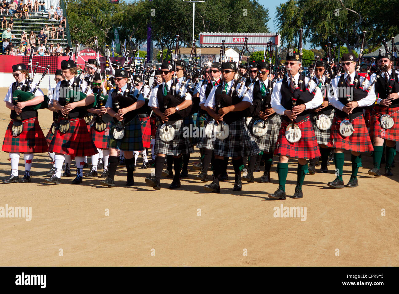 Pipers marching at the American Scottish Festival Costa Mesa California USA Stock Photo Alamy