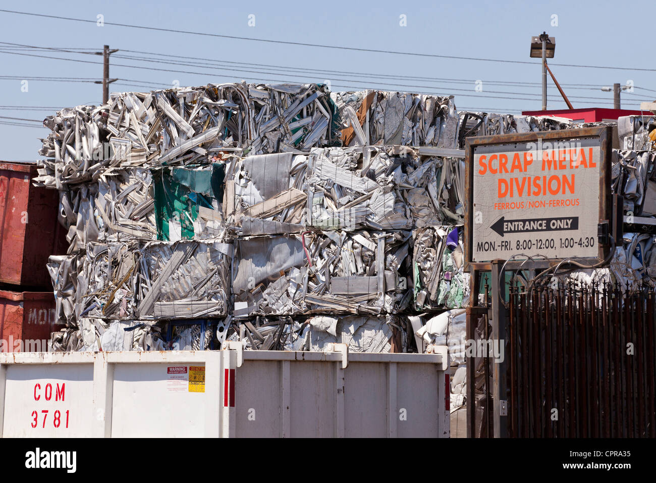 Scrap metal recycling center Stock Photo